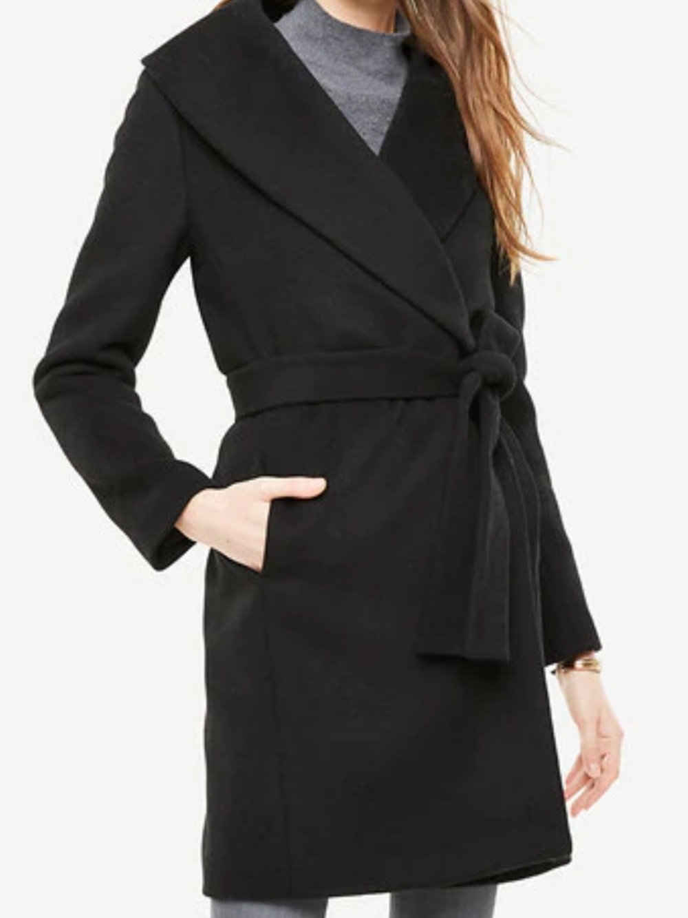 NWT Ann Taylor Shawl Collar Wrap Coat